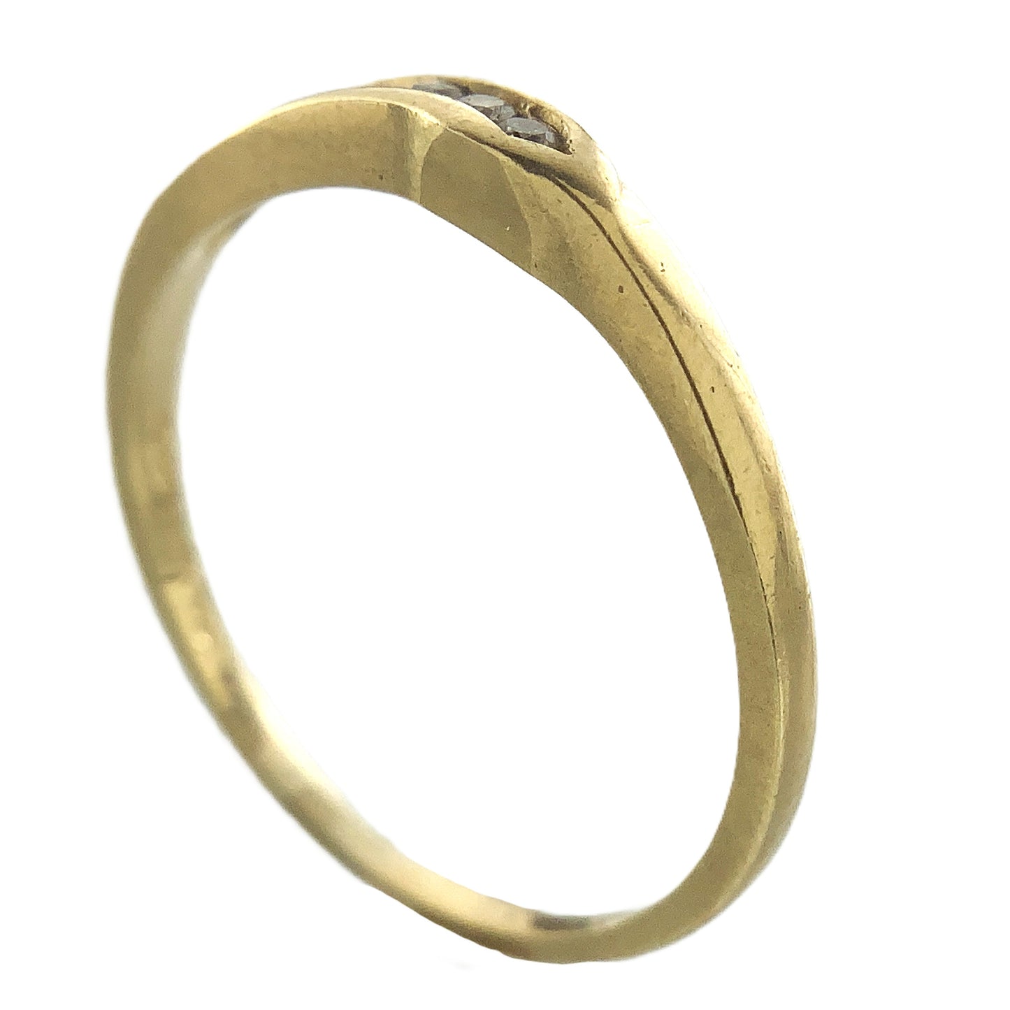 14K Yellow Gold Wishbone Channel with 8 Round Diamonds .12 Total Carats Size 7 Ring AU401