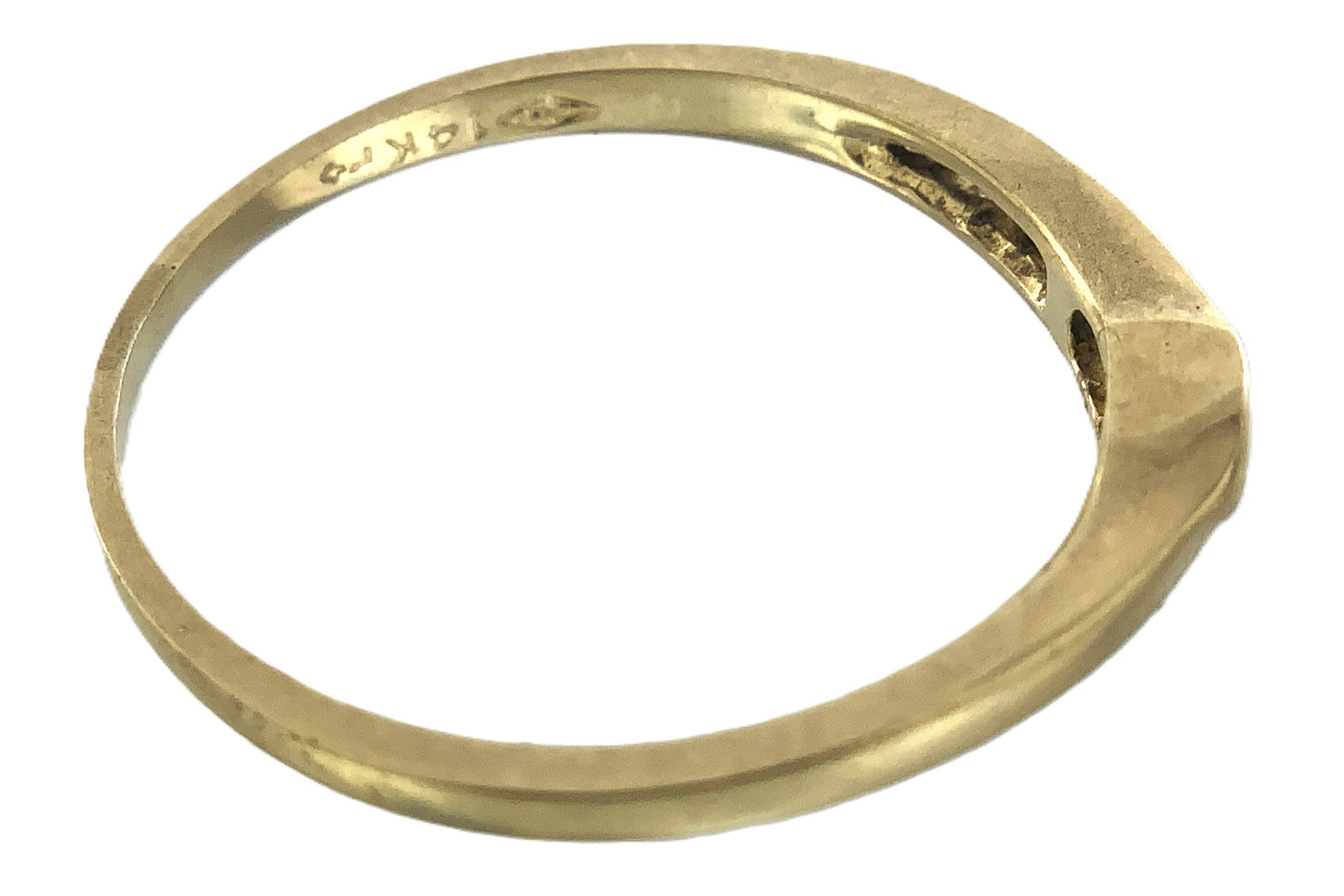 14K Yellow Gold Wishbone Channel with 8 Round Diamonds .12 Total Carats Size 7 Ring AU401
