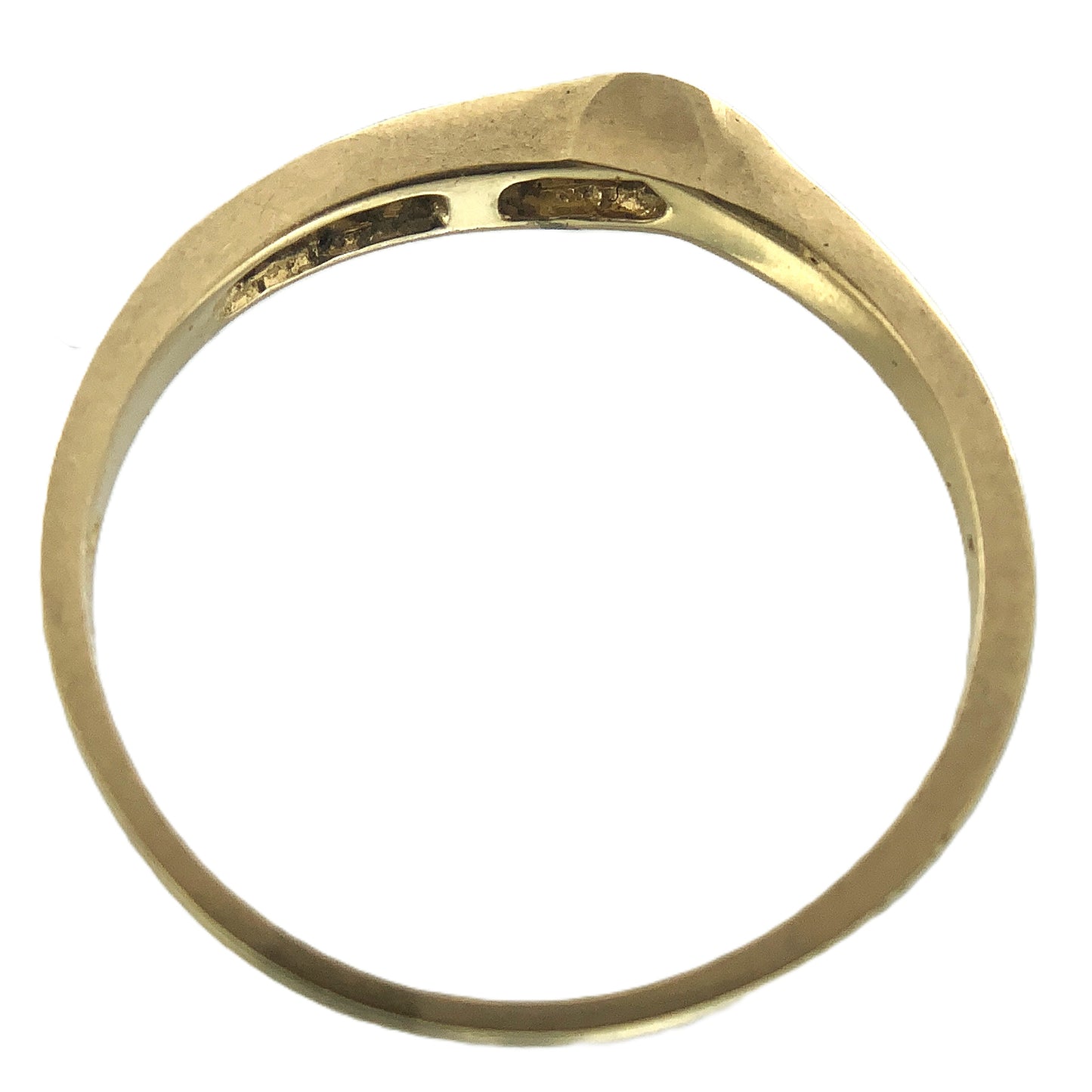 14K Yellow Gold Wishbone Channel with 8 Round Diamonds .12 Total Carats Size 7 Ring AU401