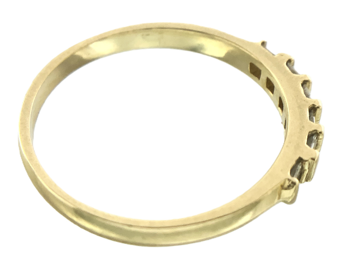 14K Yellow Gold Anniversary or Wedding Band with 6 Princess Cut Diamonds in Channel .3 Total Carats Size 6.75 Ring AU402