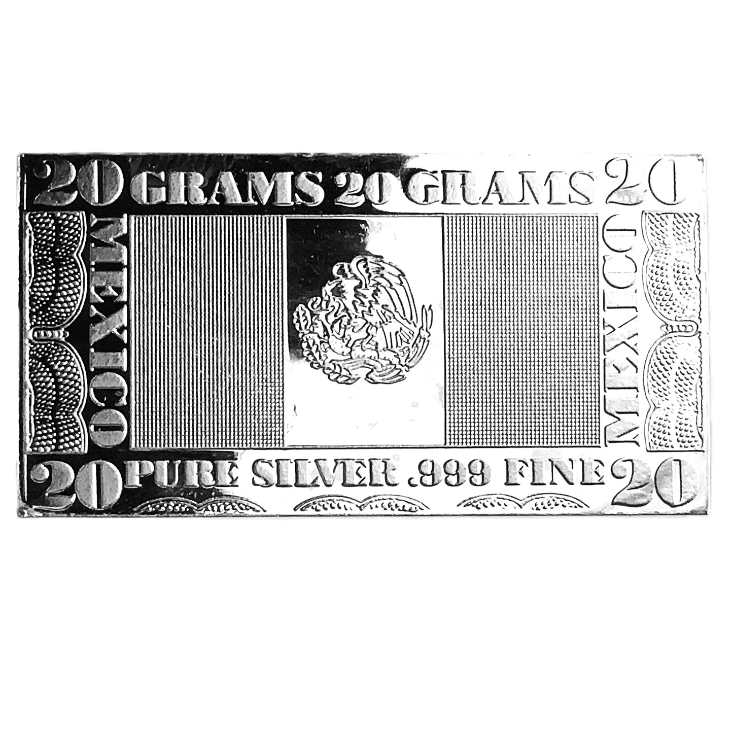 .643 ozt Mexican Coat Arms 999 Silver Bar