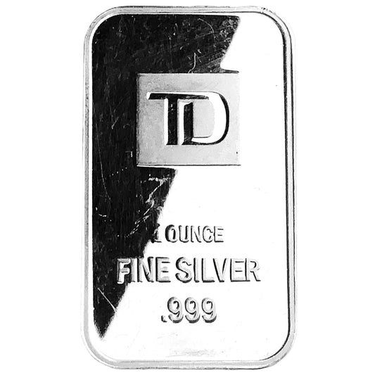 1 ozt Toronto Dominion TD 999 Silver Bar