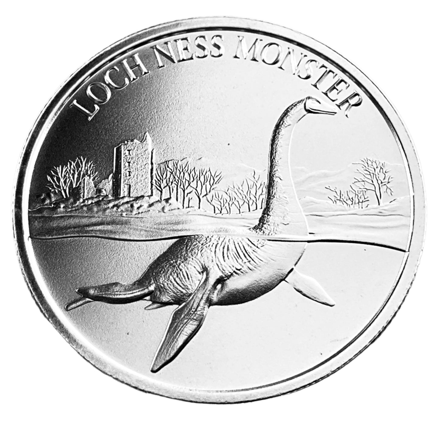 1 ozt Loch Ness Monster 999 Silver Round