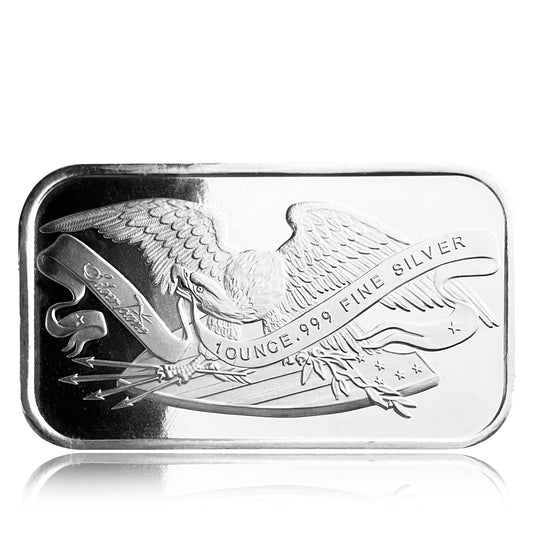 1 ozt Retro SilverTowne Eagle 999 Silver Bar