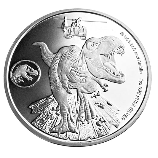 1 ozt Teranausaurus Rex Fiji 999 Silver Coin