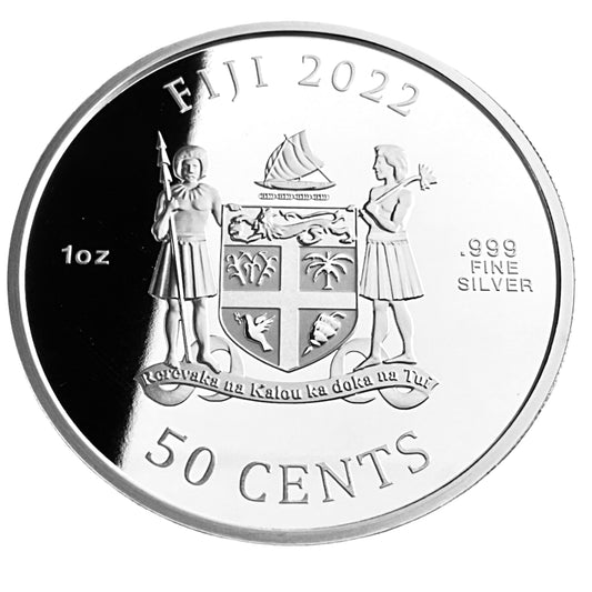 1 ozt Ancient Samurai with Katana Fiji 999 Coin