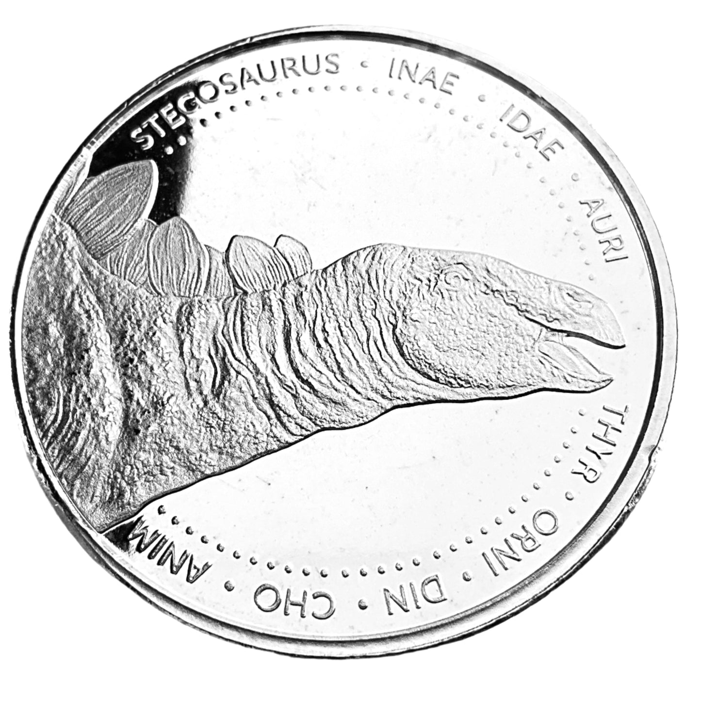 1 ozt Stegosaurus 999 Silver Round