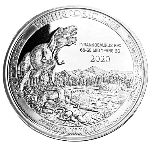 1 ozt Tyrannosaurus Rex 9999 Silver Coin