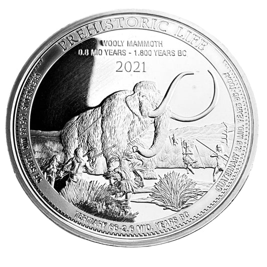 1 ozt Wooly Mammoth 9999 Silver Coin