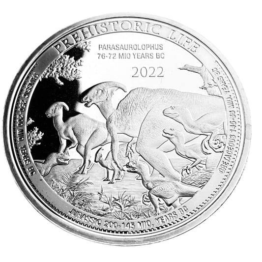 1 ozt Parasaurolophus 9999 Silver Coin