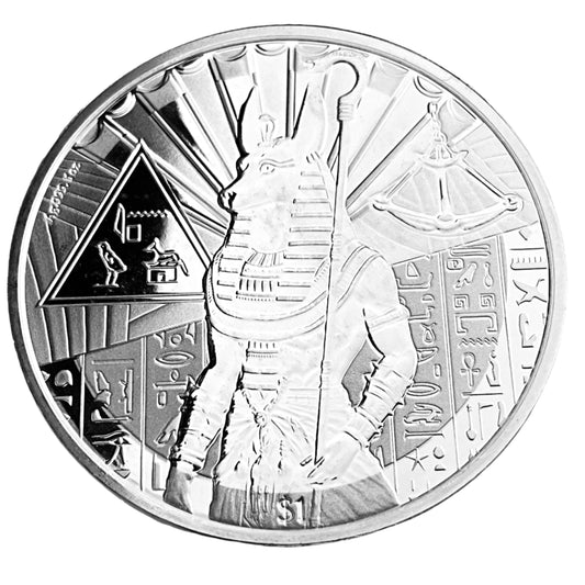 1 ozt Egyptian Gods Osiris 999 Silver $1 Coin