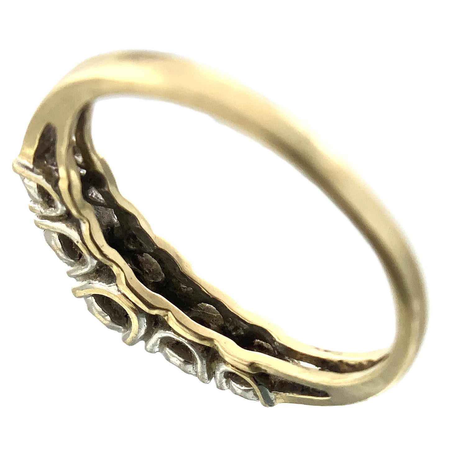 10K Yellow Gold Five Stone Diamond Band Cavendish .21 Total Carats Size 5.75 Ring AU409