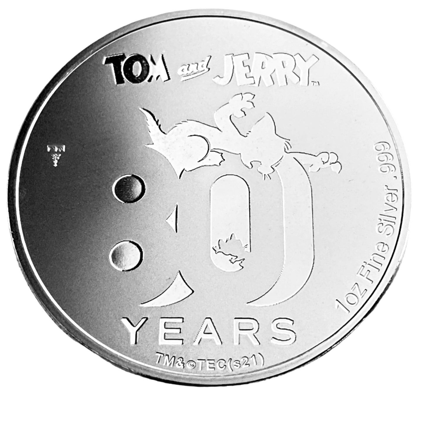 1 ozt Tom and Jerry 3D 999 Silver Round