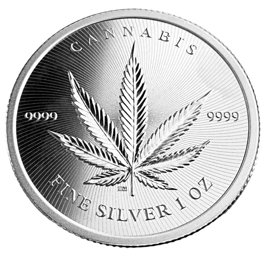 1 ozt Cannabis Leaf 9999 Silver 500 CFA
