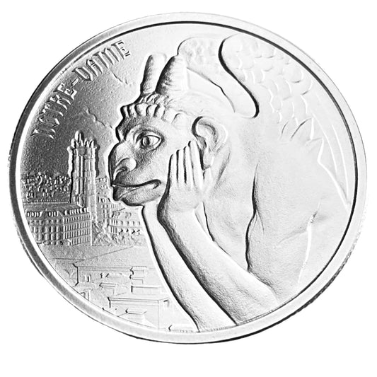1 ozt Notre-Dame Gargoyle 999 Silver Round