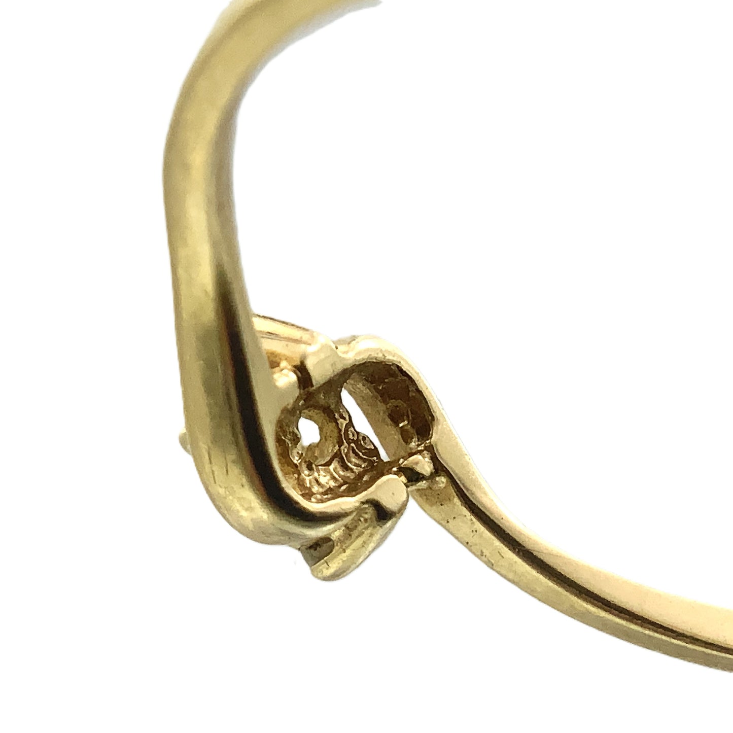 10K Yellow Gold Opan Center and 2 Diamond Accemt .02 Total Carats Size 6 Ring AU410
