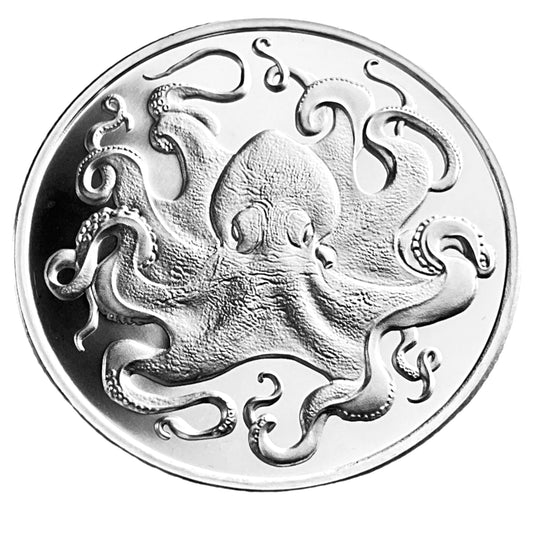 1 ozt Octopus Tentacles 999 Silver Round