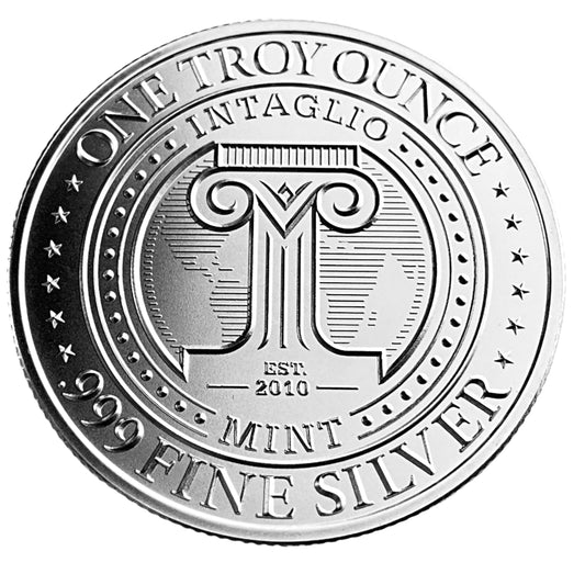 1 ozt UFOs Over Cavemen UAP 999 Silver Round