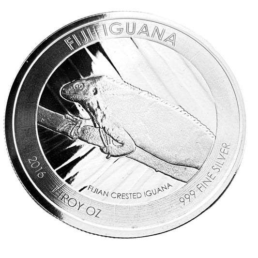 1 ozt Fijian crested Iguana 999 Silver Coin