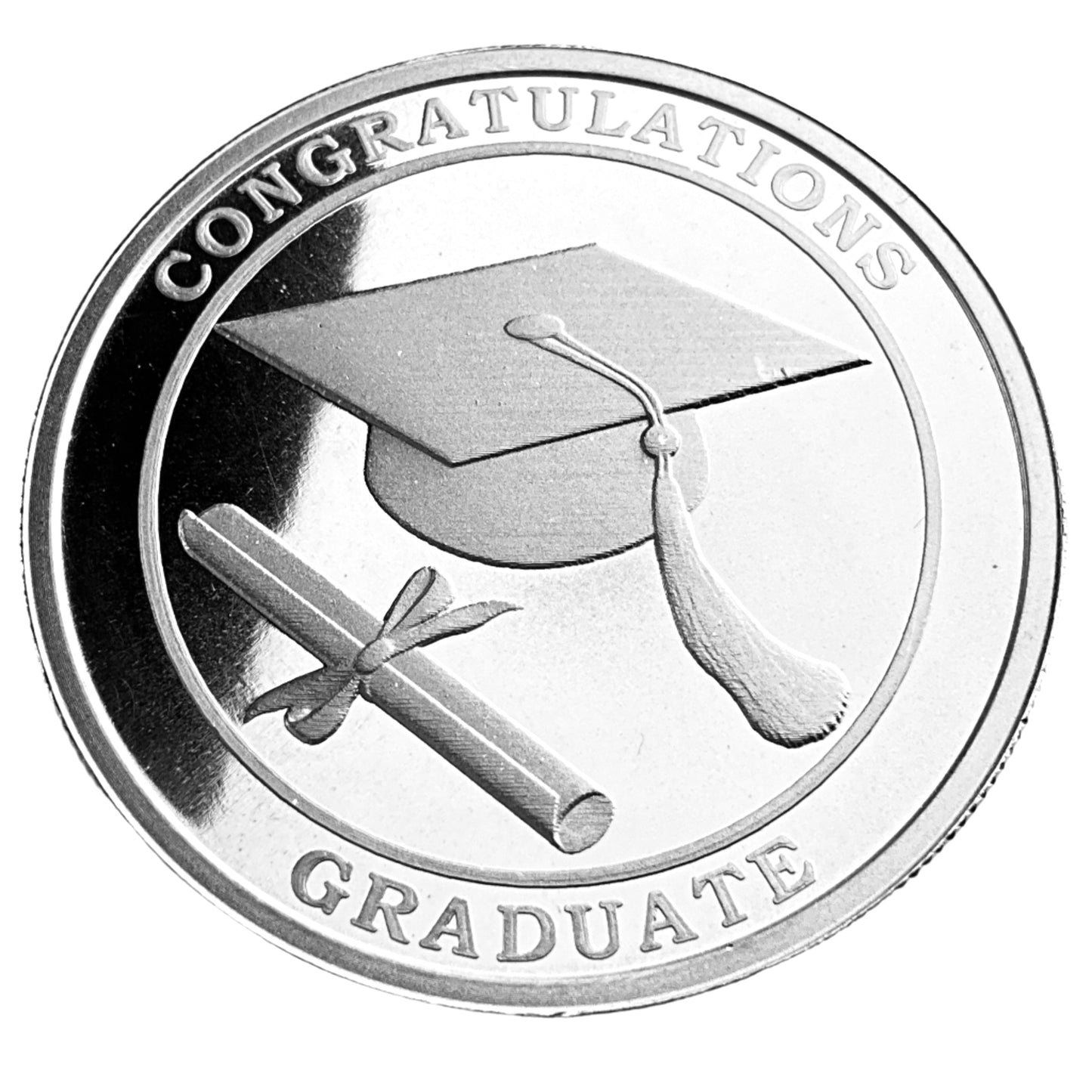 1 ozt Engravable Graduation Silver Round