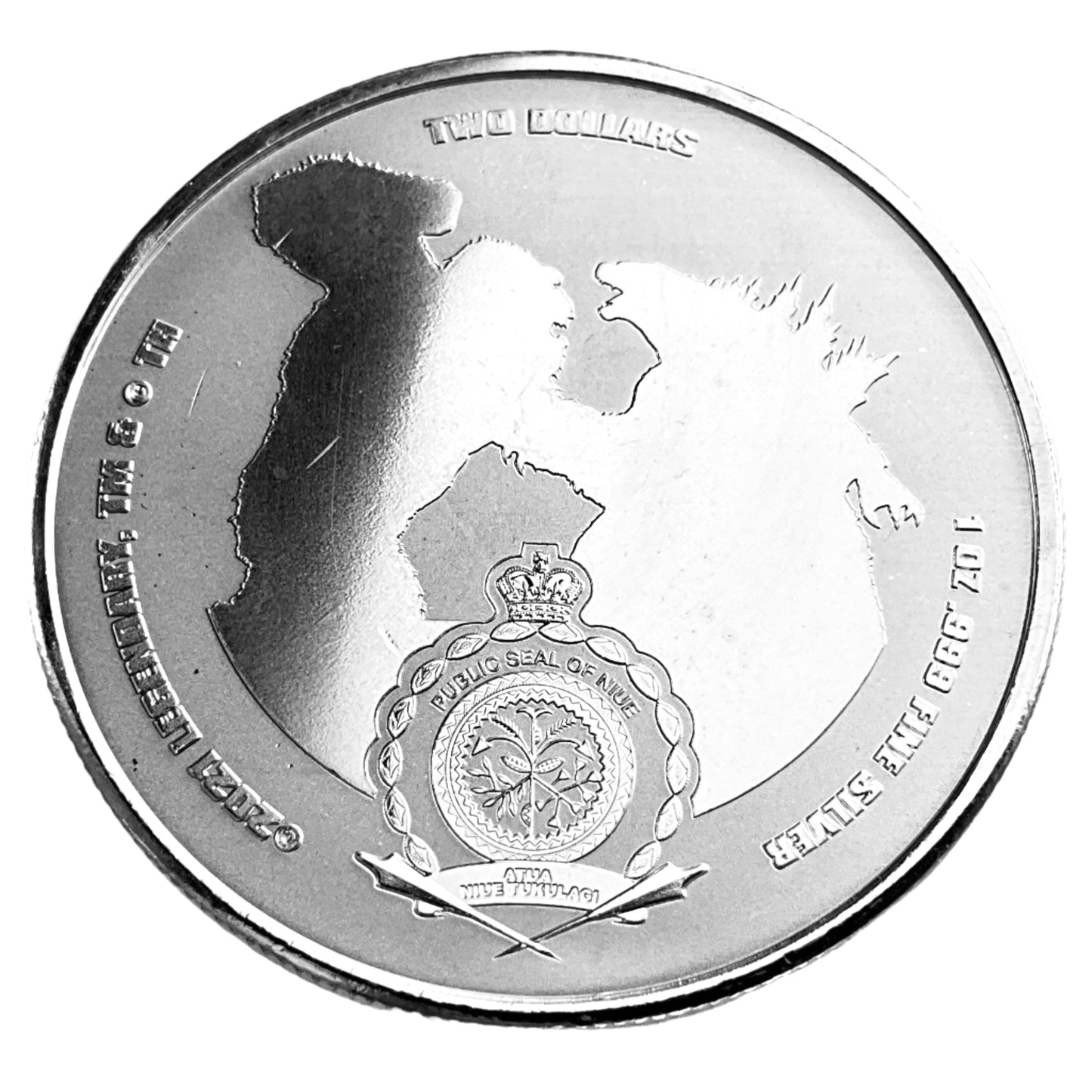 1 ozt Godzilla vs Kong Movie 999 Silver $2