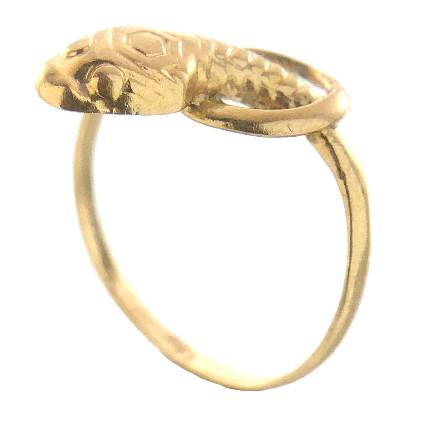 10K Yellow Gold Serpentine Snake Eternal Love Wisdom Good Luck Protection Band Size 5.5 Ring AU414