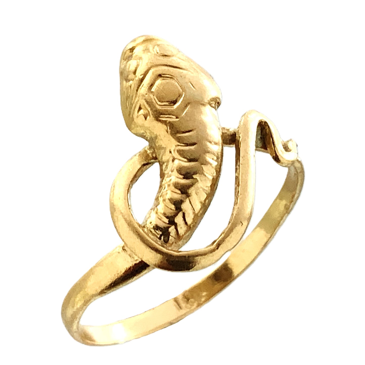 10K Yellow Gold Serpentine Snake Eternal Love Wisdom Good Luck Protection Band Size 5.5 Ring AU414
