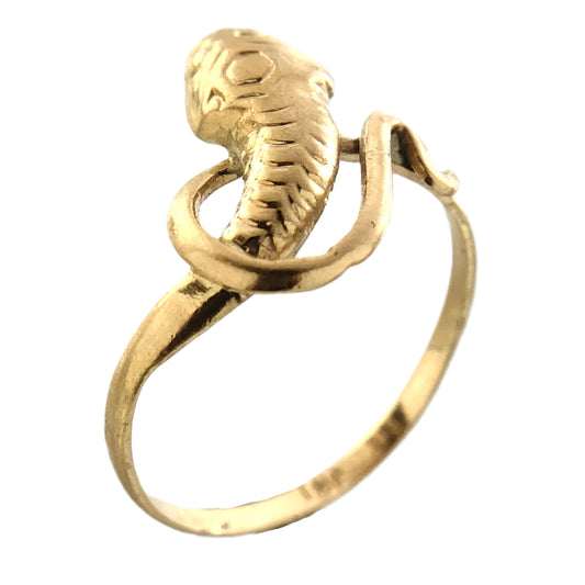 10K Yellow Gold Serpentine Snake Eternal Love Wisdom Good Luck Protection Band Size 5.5 Ring AU414