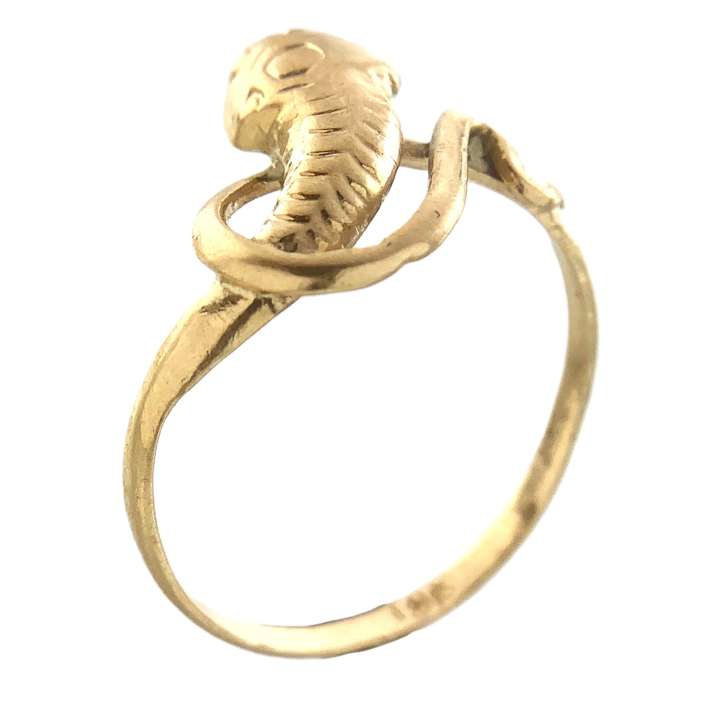10K Yellow Gold Serpentine Snake Eternal Love Wisdom Good Luck Protection Band Size 5.5 Ring AU414