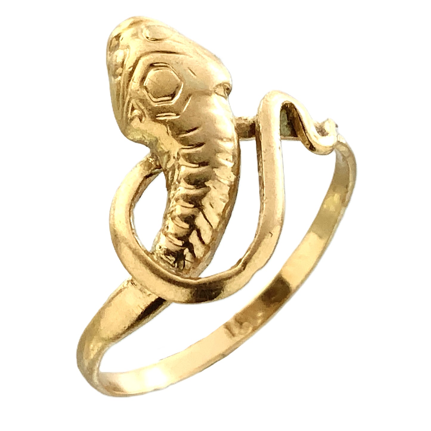 10K Yellow Gold Serpentine Snake Eternal Love Wisdom Good Luck Protection Band Size 5.5 Ring AU414