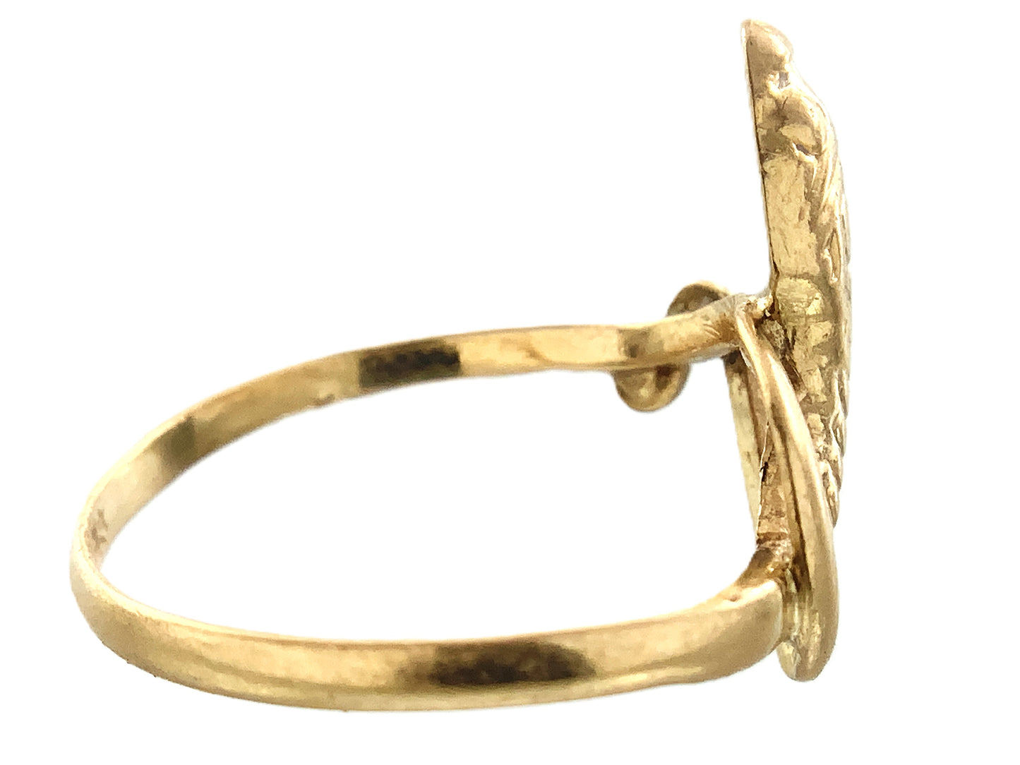 10K Yellow Gold Serpentine Snake Eternal Love Wisdom Good Luck Protection Band Size 5.5 Ring AU414