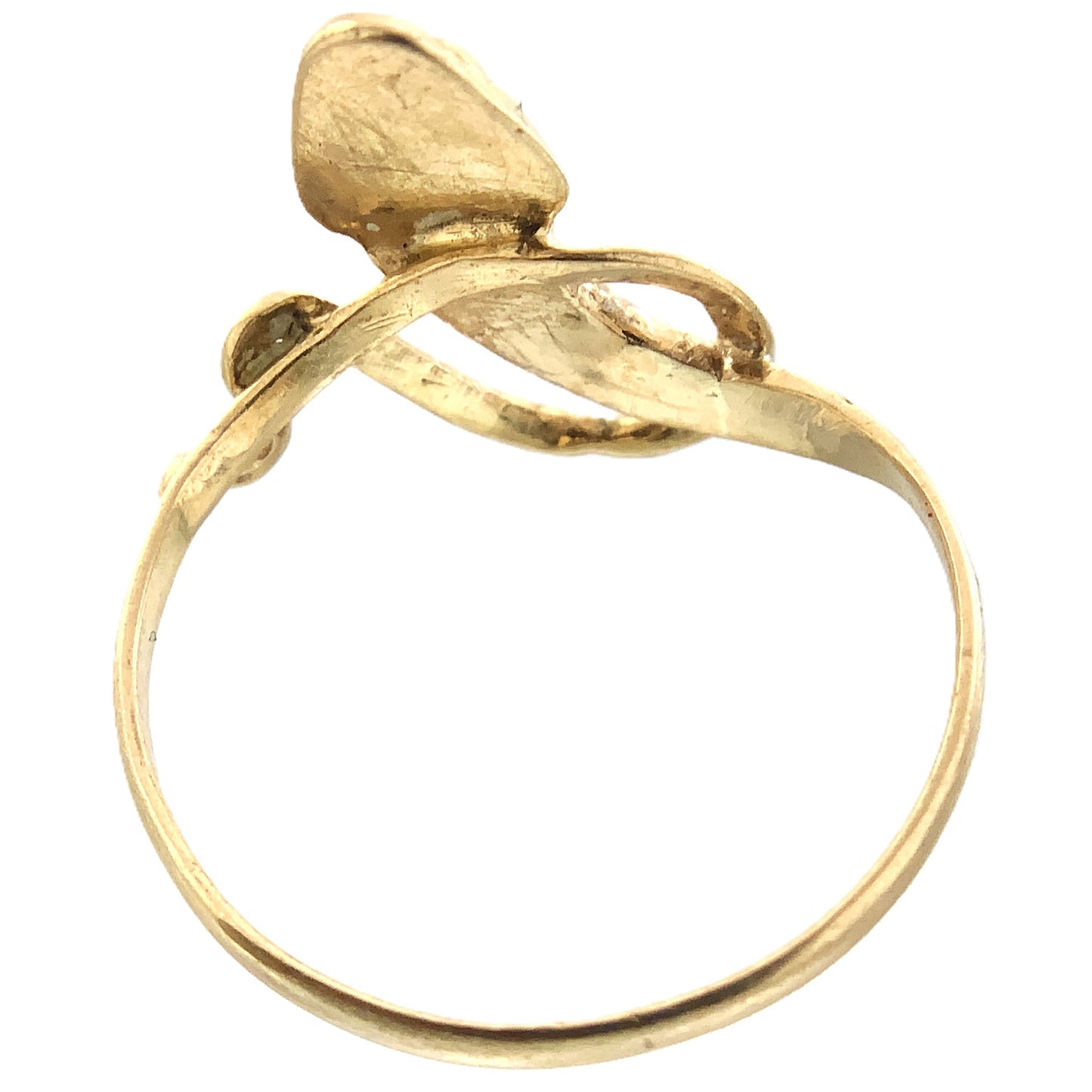 10K Yellow Gold Serpentine Snake Eternal Love Wisdom Good Luck Protection Band Size 5.5 Ring AU414
