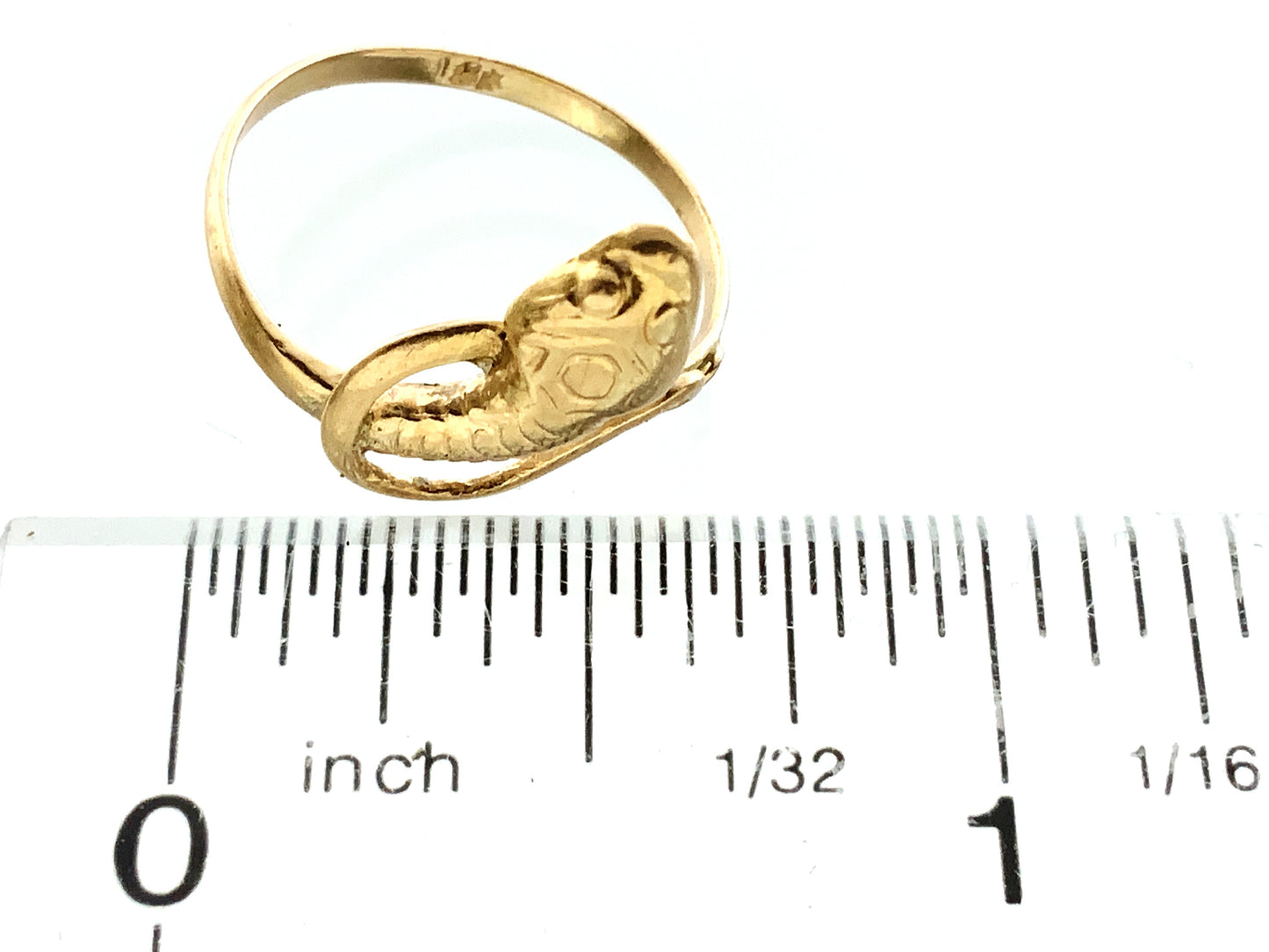 10K Yellow Gold Serpentine Snake Eternal Love Wisdom Good Luck Protection Band Size 5.5 Ring AU414