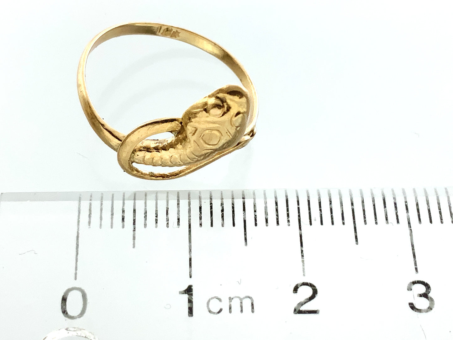 10K Yellow Gold Serpentine Snake Eternal Love Wisdom Good Luck Protection Band Size 5.5 Ring AU414