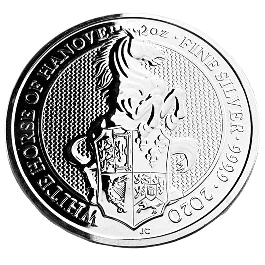 2 ozt White Horse of Hanover 9999 Silver