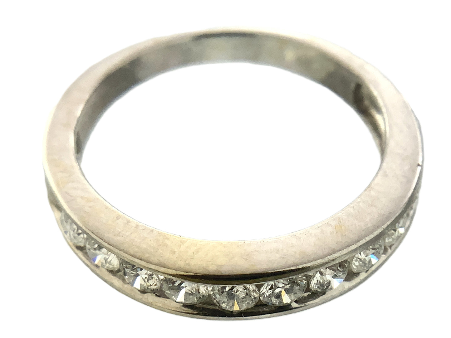 14K White Gold Half Eternity .55 Total Carats 5.25 Size Ring AU417