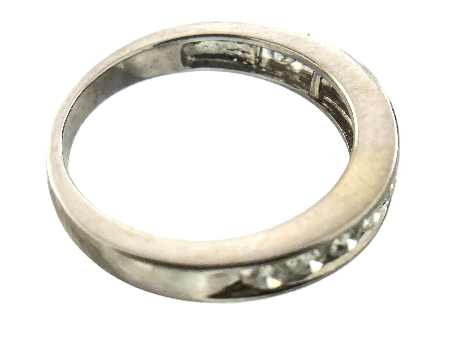 14K White Gold Half Eternity .55 Total Carats 5.25 Size Ring AU417