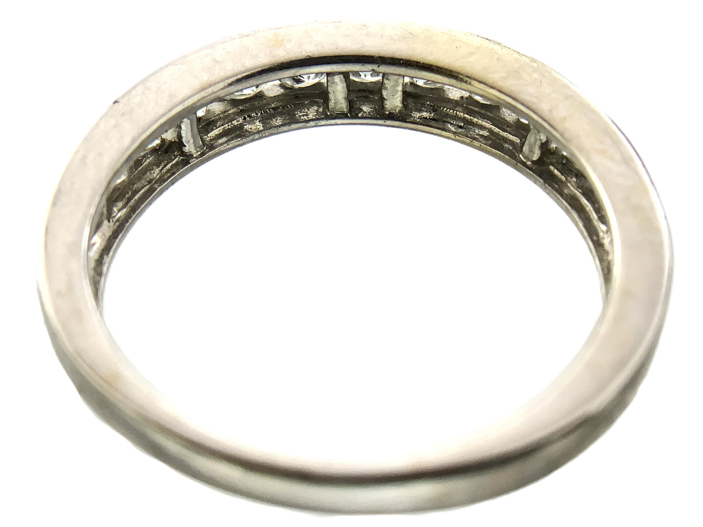 14K White Gold Half Eternity .55 Total Carats 5.25 Size Ring AU417