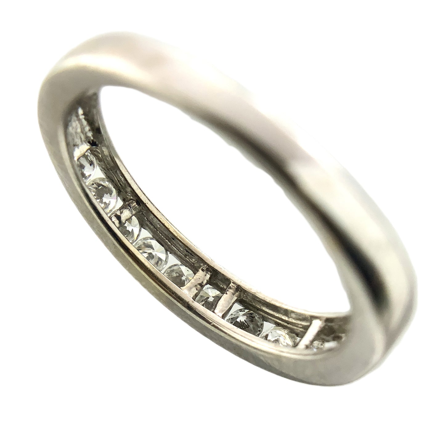 14K White Gold Half Eternity .55 Total Carats 5.25 Size Ring AU417