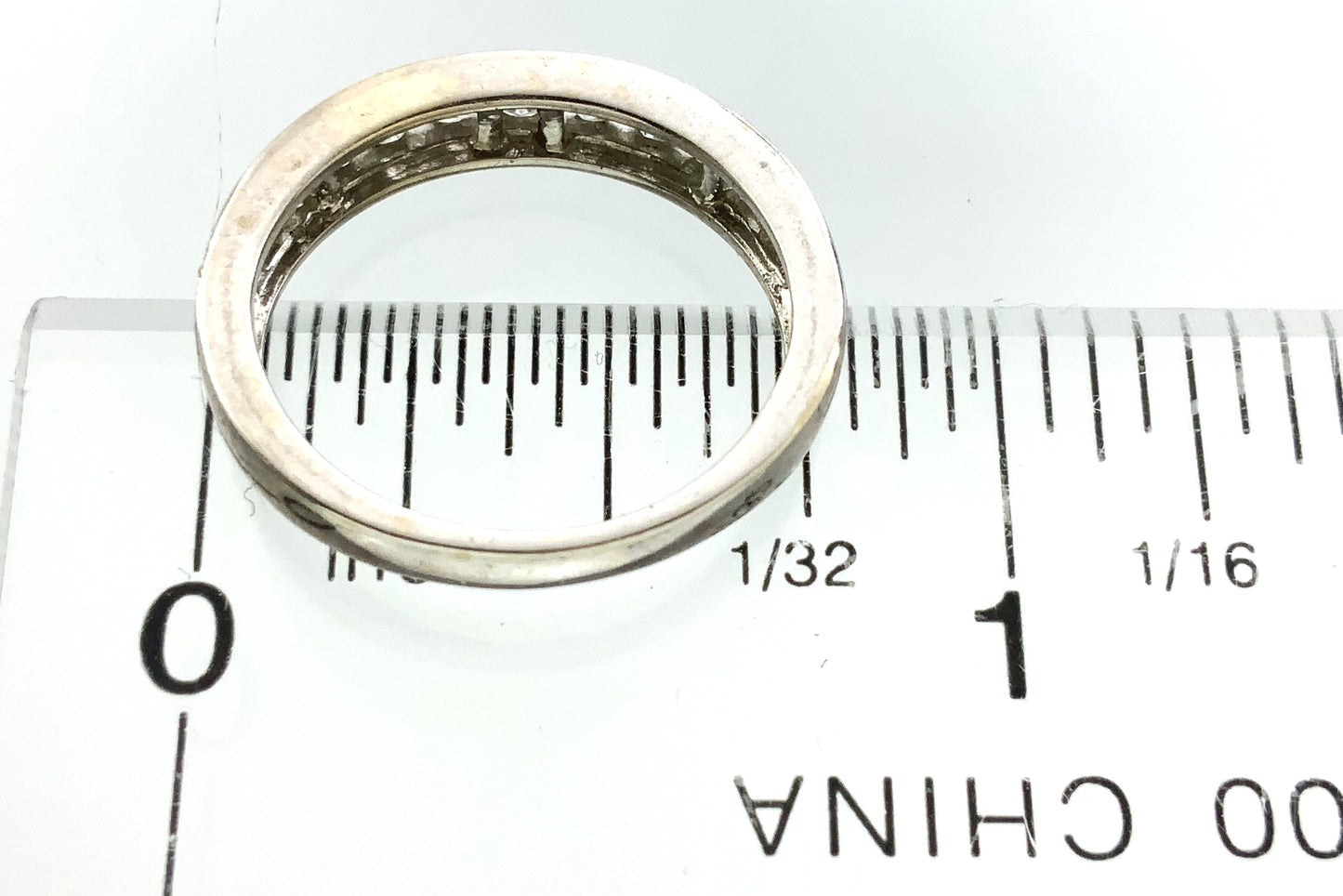 14K White Gold Half Eternity .55 Total Carats 5.25 Size Ring AU417