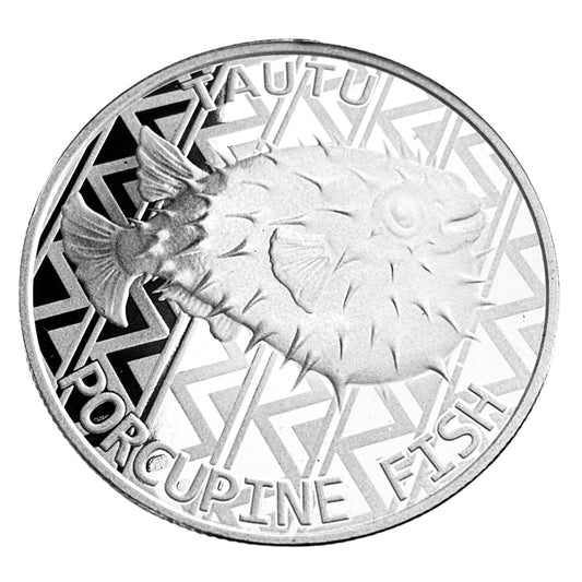 1 ozt Tautu Porcupine Fish 999 Silver Coin