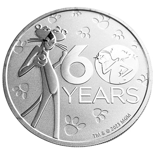 1 ozt Pink Panther 60 Years 9999 Silver Coin