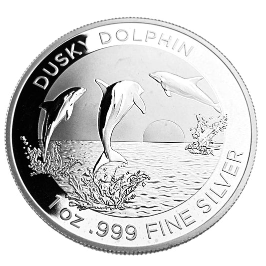 1 ozt Dusky Dolphin 999 Silver $1 Coin