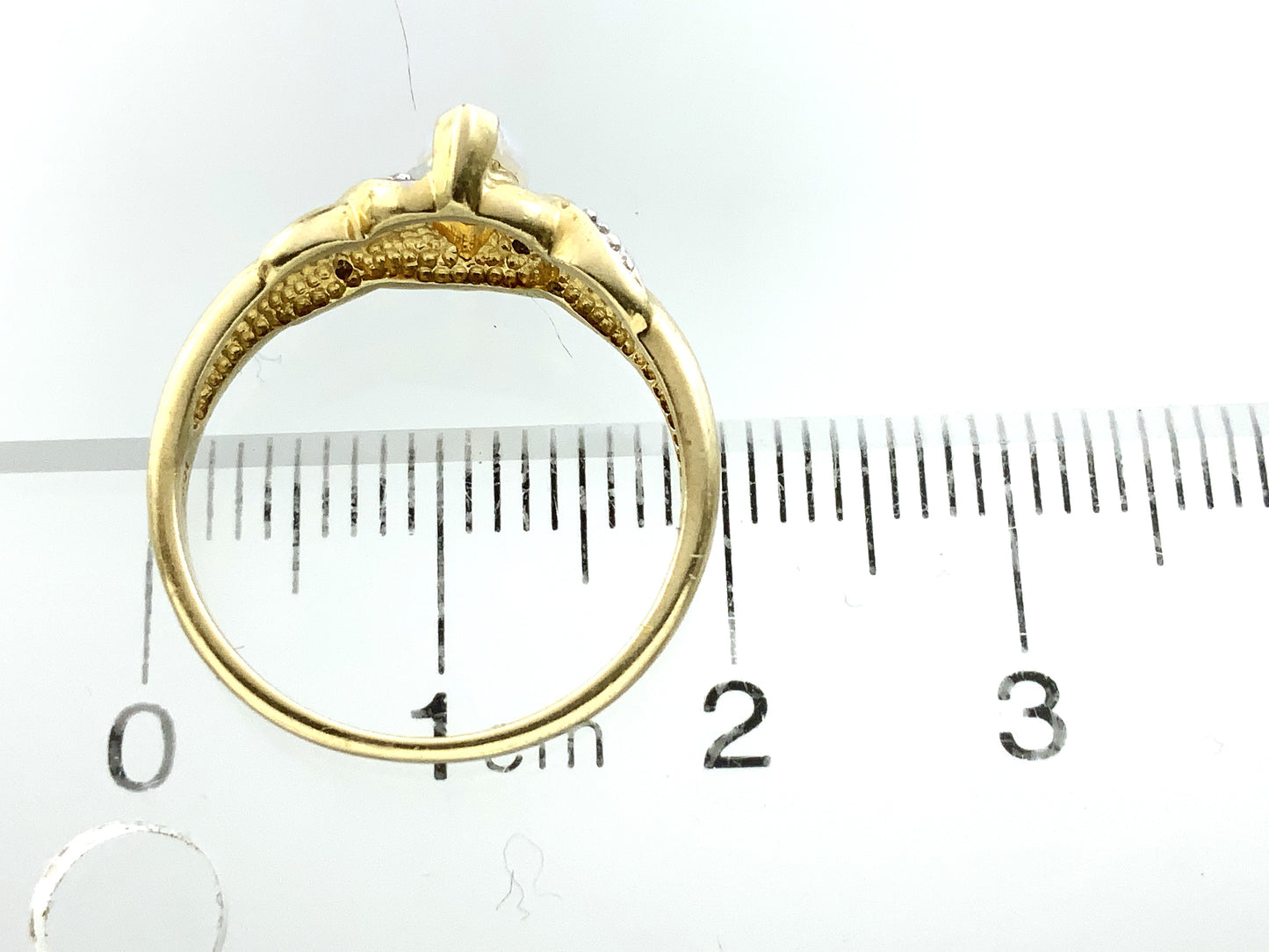 10K Yellow Gold Marquise Cut Opal with Diamond Twisted Bypass Accents .06 Total Carats Size 6 Ring AU418