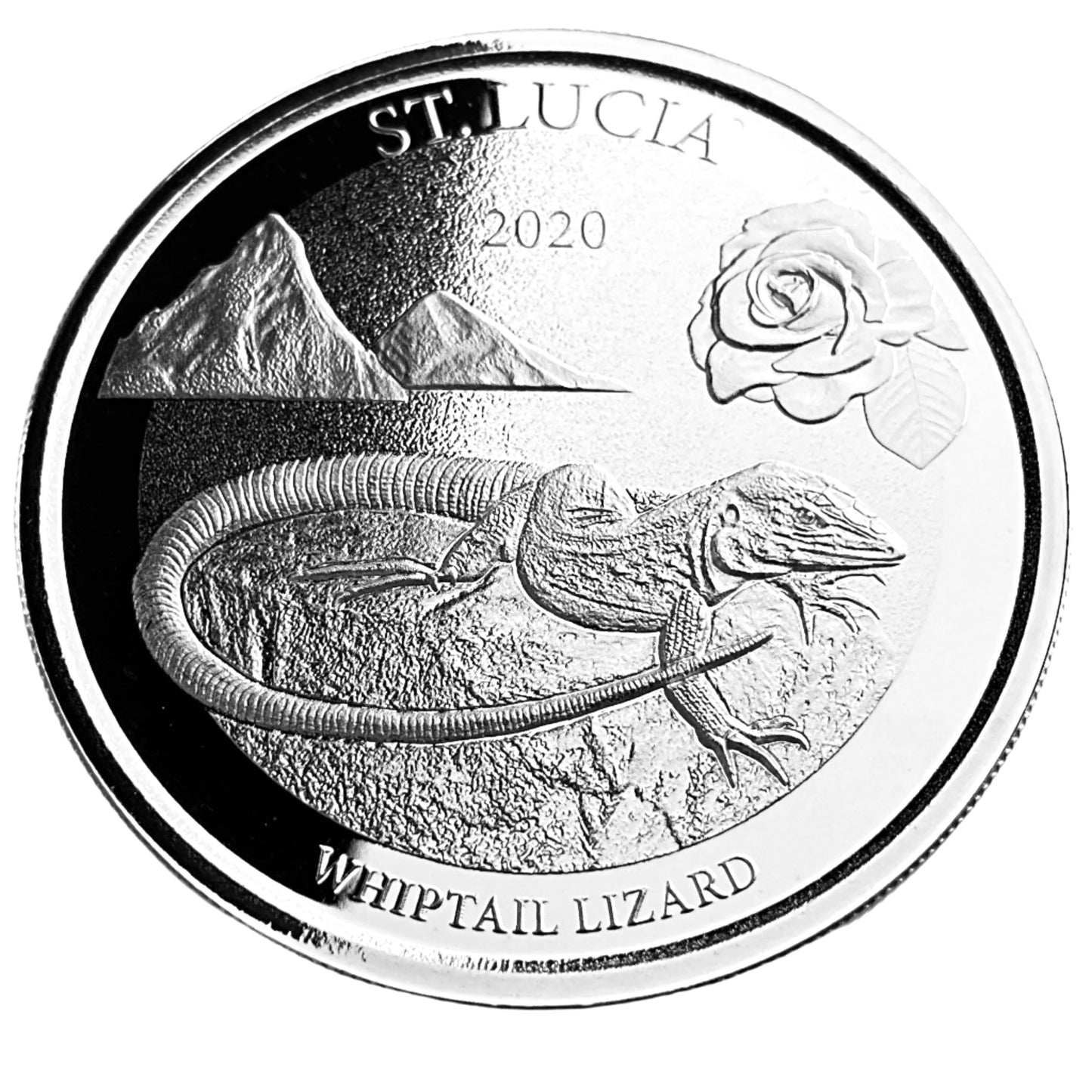 1 ozt St. Lucia Whiptail Lizard 999 $2 Coin