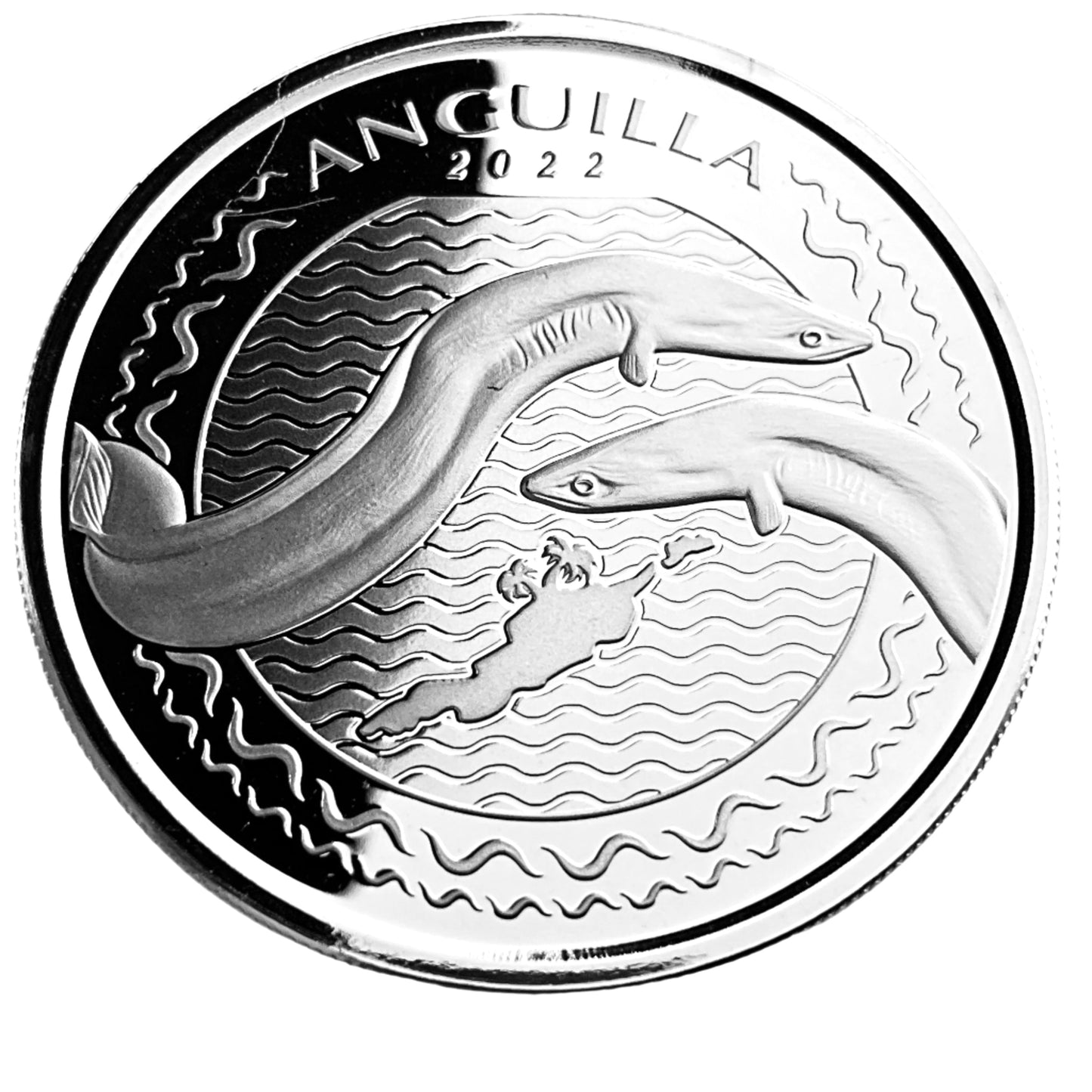1 ozt Anguilla Moray Eels 999 Silver $2 Coin