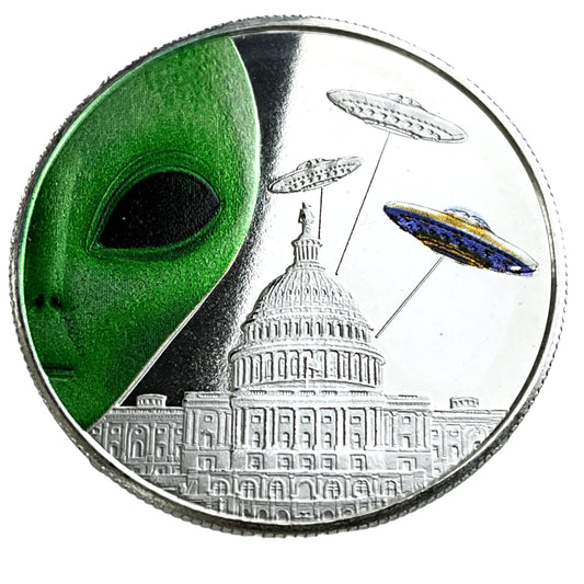 1 ozt Alien Invasion Is Here 999 Silver