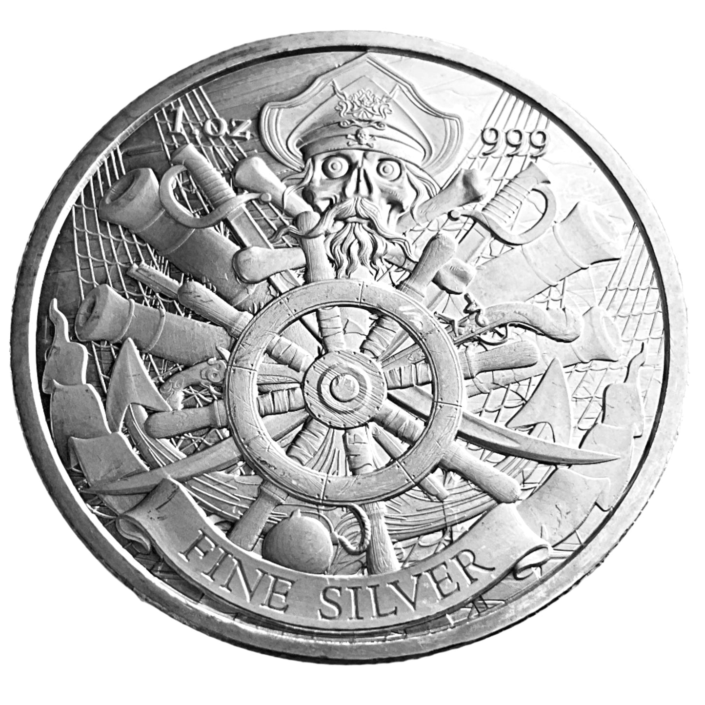 1 ozt Dead Men Tell No Tales 999 Silver