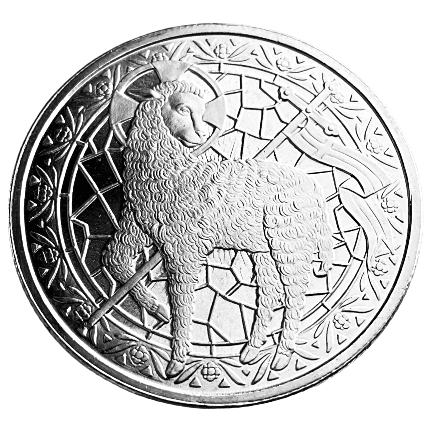 1 ozt Lamb of God Jesus 999 Silver Round