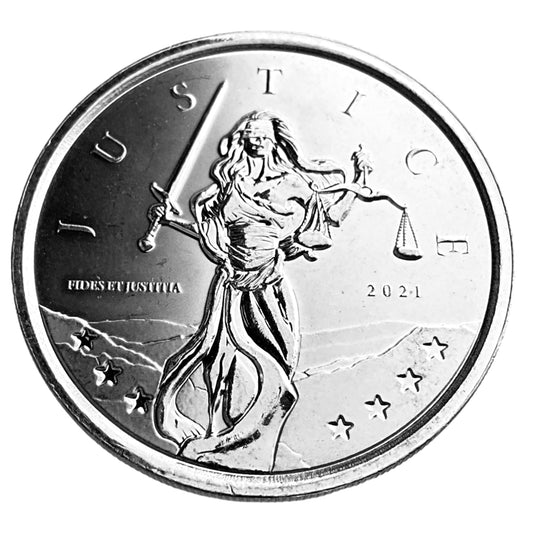 1 ozt Gibraltar Lady Justice 999 Coin